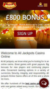 alljackpotscasino mobile screenshot