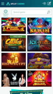 aplay casino space mobile screenshot