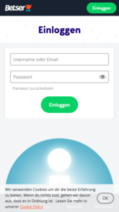 betser mobile screenshot
