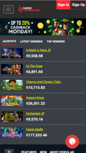 casinoadrenaline mobile screenshot