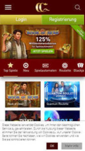 casinoclub mobile screenshot