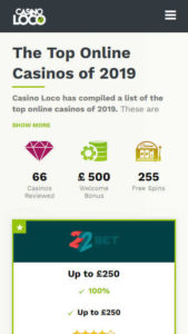 casinoloco mobile screenshot