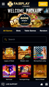 fairplaycasino mobile screenshot
