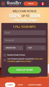 gunsbet mobile screenshot