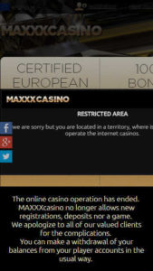 maxxxcasino mobile screenshot