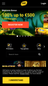 zetcasino100 mobile screenshot