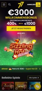 77 jackpot casino mobile screenshot
