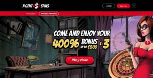 agent spins casino desktop screenshot