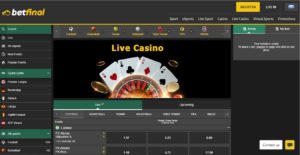 betfinal casino desktop screenshot