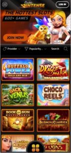 casino intense mobile screenshot