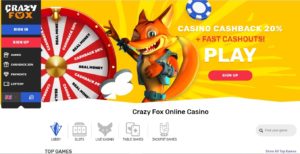 crazy fox casino desktop screenshot