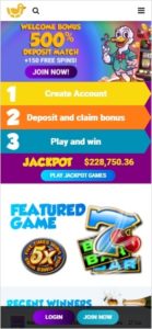 duckyluck casino mobile screenshot