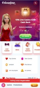 gransino casino mobile screenshot