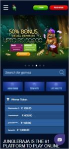 jungleraja casino mobile screenshot