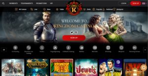 kingdom casino desktop screenshot