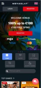 megaslot casino mobile screenshot
