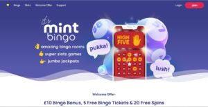 mint bingo desktop screenshot