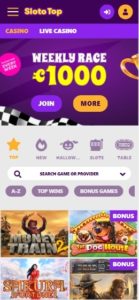 slototop casino mobile screenshot