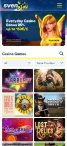 svenplay casino mobile screenshot