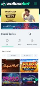 wallacebet casino mobile screenshot