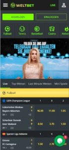 weltbet casino mobile screenshot