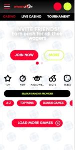 winnerzon casino mobile screenshot