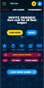 winown casino mobile screenshot