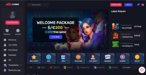 woo casino desktop screenshot