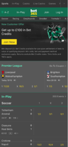 bet365 mobile screenshot 2021