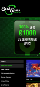 cash spins casino mobile screenshot 2021