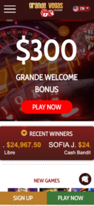 grande vegas casino mobile screenshot 2021