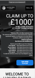luxury casino mobile screenshot 2021