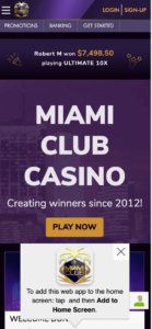 miami club casino mobile screenshot 2021