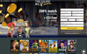 treasure mile casino laptop screenshot 2021