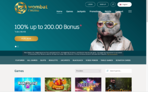 wombat casino laptop screenshot 2021