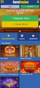euro casino mobile screenshot 2021