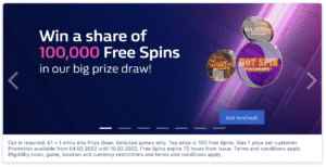 william hill vegas free spins prize draw