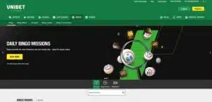 Unibet Bingo Homepage