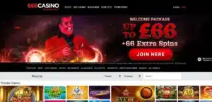 666 Casino sister sites homepage