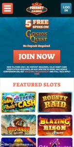Freebet Casino mobile screenshot