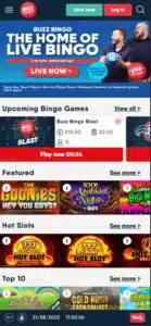 Buzz Bingo mobile screenshot