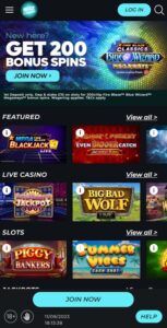 Buzz Casino mobile screenshot