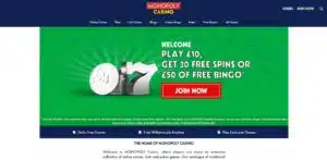 Monopoly Casino sister sites homepage
