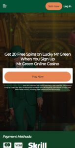 Mr Green mobile screenshot