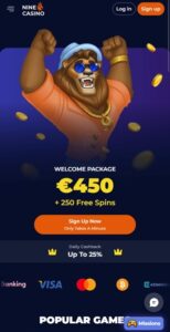 Nine Casino Mobile Screenshot