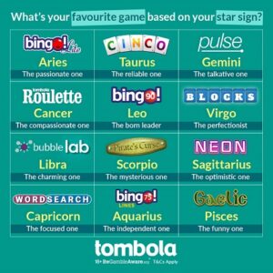 Tombola Arcade Star Sign Games
