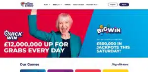 Health Lottery sister sites homepage