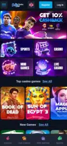 MyStake Casino mobile screenshot