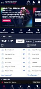 Planet Sport Bet mobile screenshot