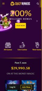 Crazywinners mobile screenshot